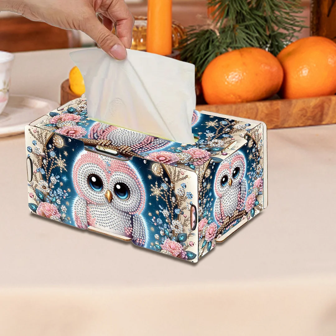 Wooden Diamond Painting Tissue Box for Home and Office Decoration(CZH006)