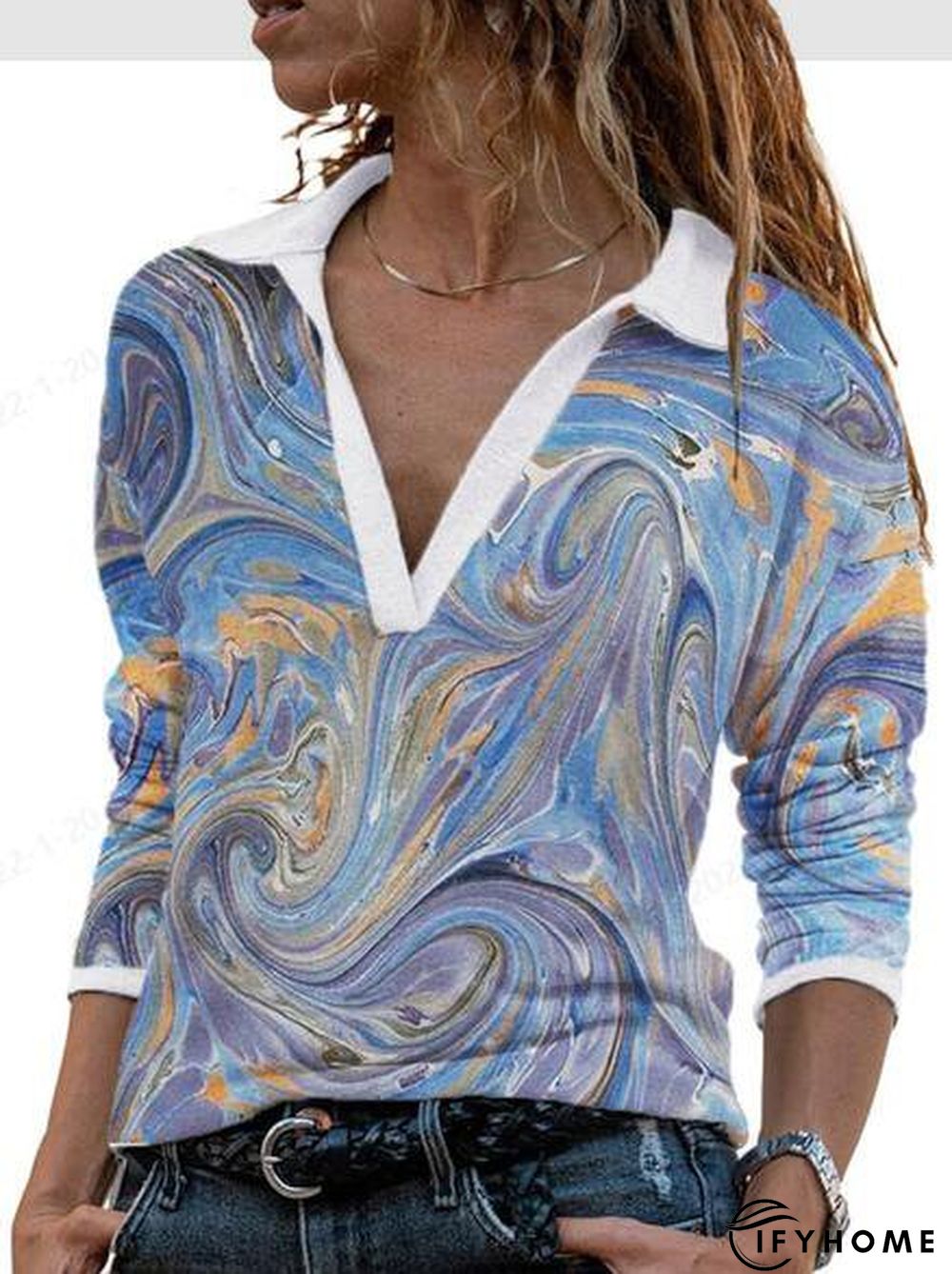 Casual Regular Fit Shirt Collar shirt & Top | IFYHOME