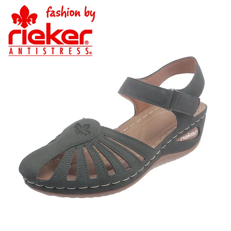 RIEKER® Summer Comfort Simple Fashion Dámske sandále na suchý zips s mäkkou podrážkou