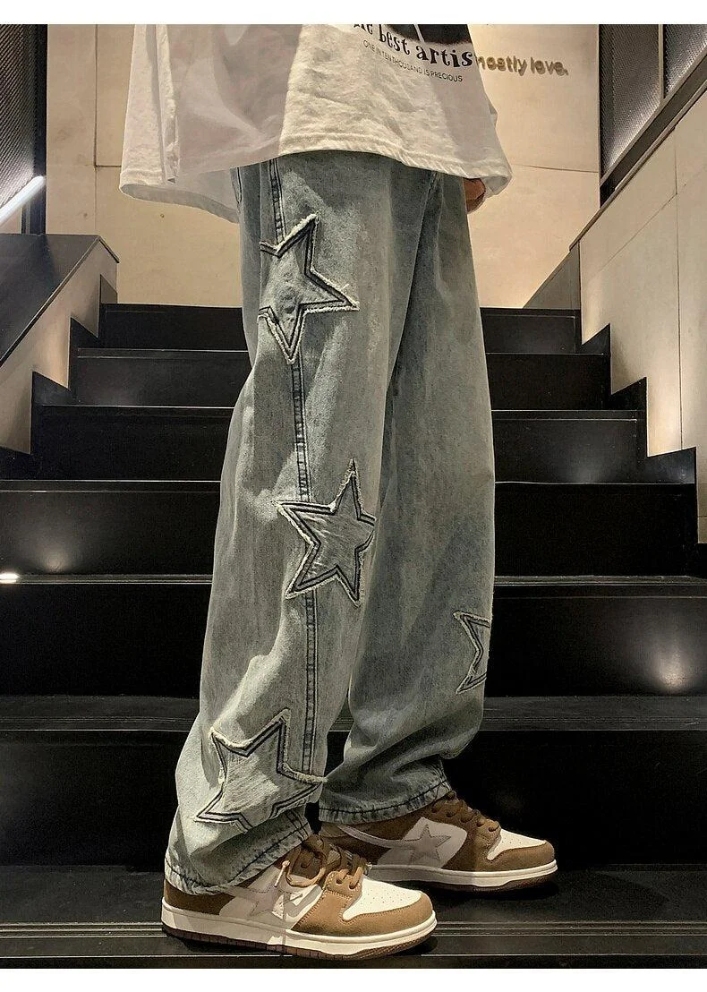 Brownm Star Embroidered Jeans