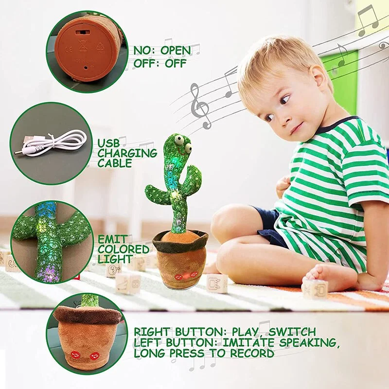 Dancing Cactus With USB 120 Arabic Songs Captus Dancer For Kids Funny Cactus Dancer Toy In Spanish