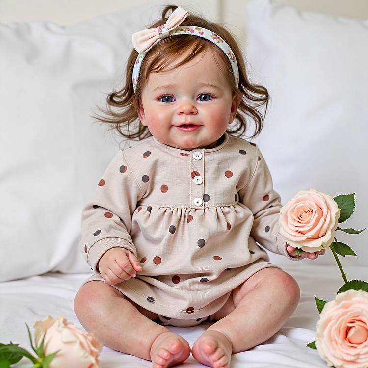 20" Reborn Toddler Realistic Baby Doll Girl Kezan with Brown Hair Special Gifts For Chirdren Rebornartdoll® RSAW-Rebornartdoll®