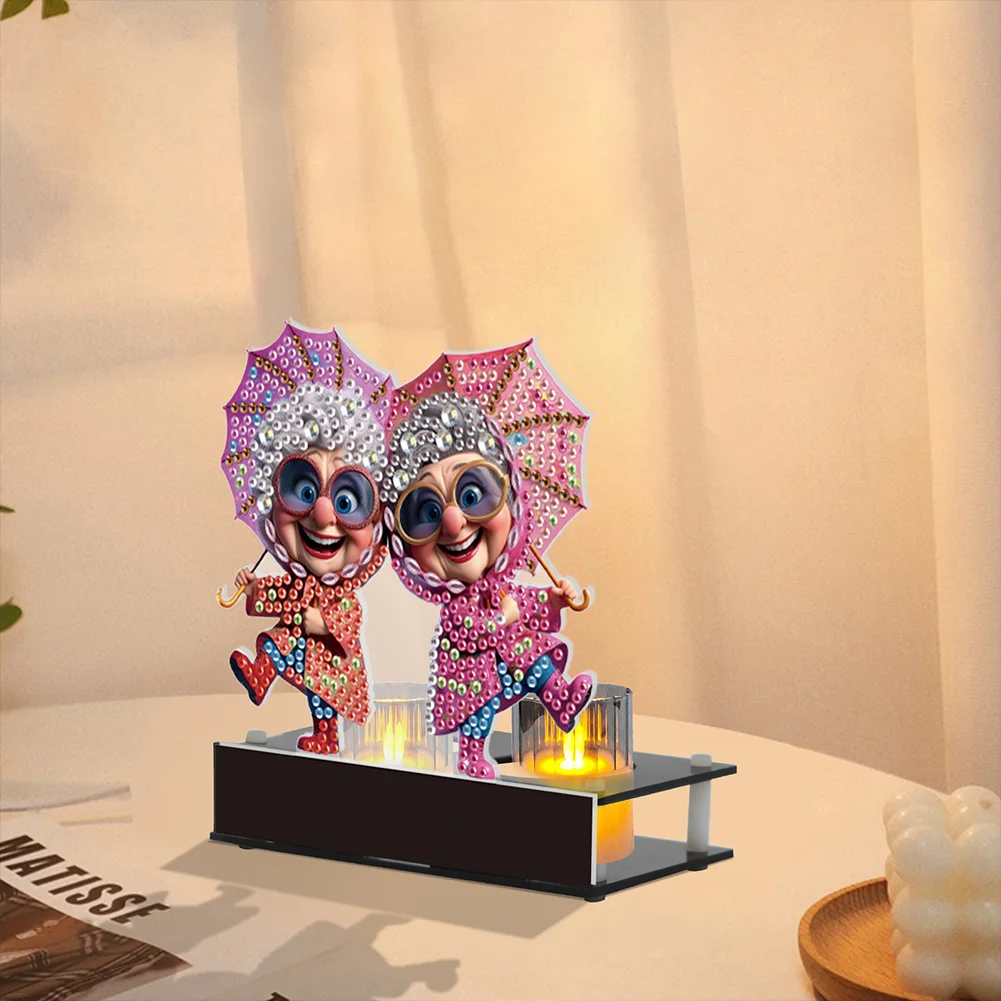 DIY Old People Diamond Painting Candle Holder Ornaments Aromatherapy Candle Holder