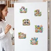(US Only)6pcs 2D Flat Hello Summer DIY Diamond Painting Fridge Magnets for Home Decor