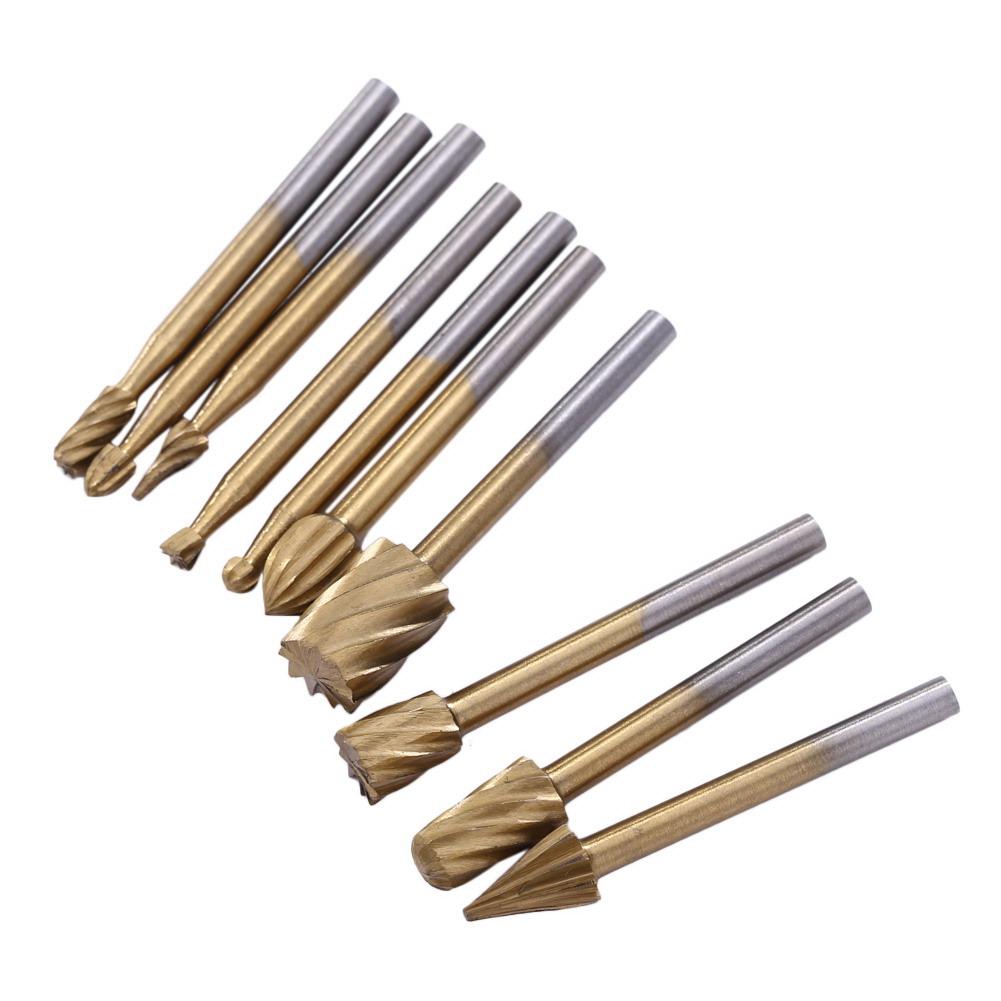 

10pcs/Set HSS Titanium Routing Rotary Milling Rotary File Cutter Woo, 501 Original