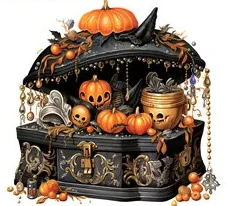 Halloween Pumpkin Witch 11CT Stamped Cross Stitch 50*50CM