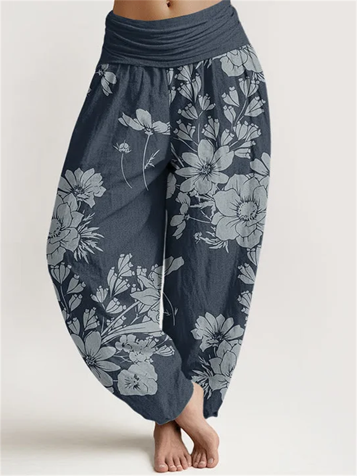 New Women's Pants Printed Loose Casual Wide-legged Pants Haren Pants