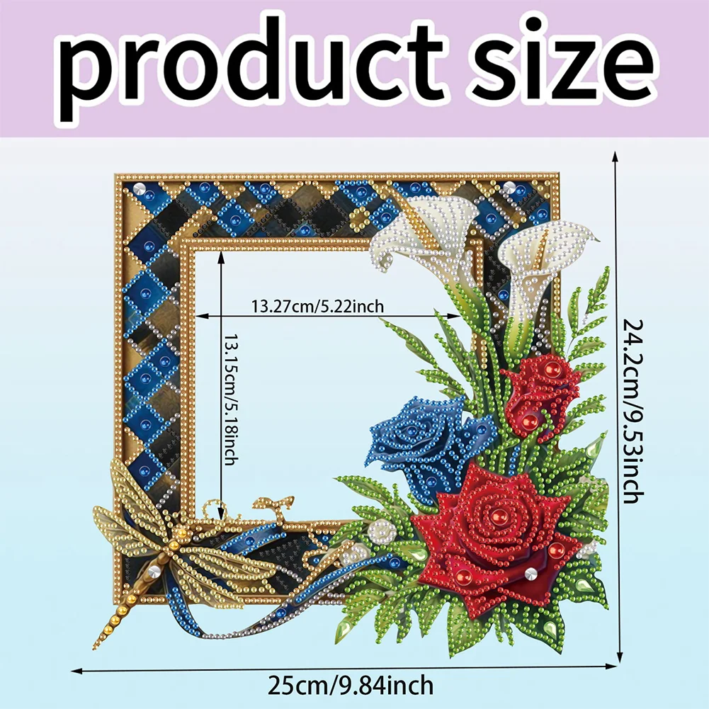 5D DIY Flower Acrylic Special Shape Diamond Painting Picture Frame