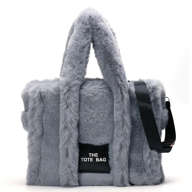 Fashion Crossbody Bags Large Capacity Female Fluffy Shoulder Handbags (Blue)