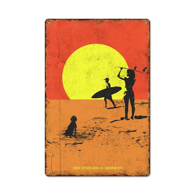 Beach Artistic Letter Landscape Iron Mural Wall Art