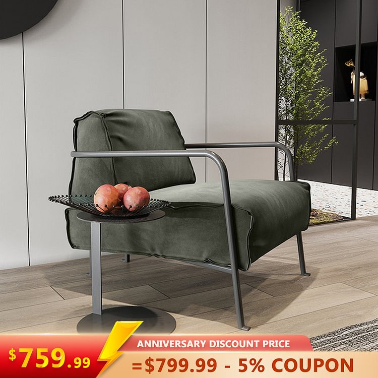 Homemys  27.56'' Wide Armchair with Metal Base