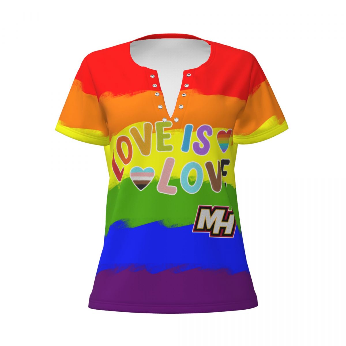 Miami Heat Love Pride Women's V-Neck T-Shirt