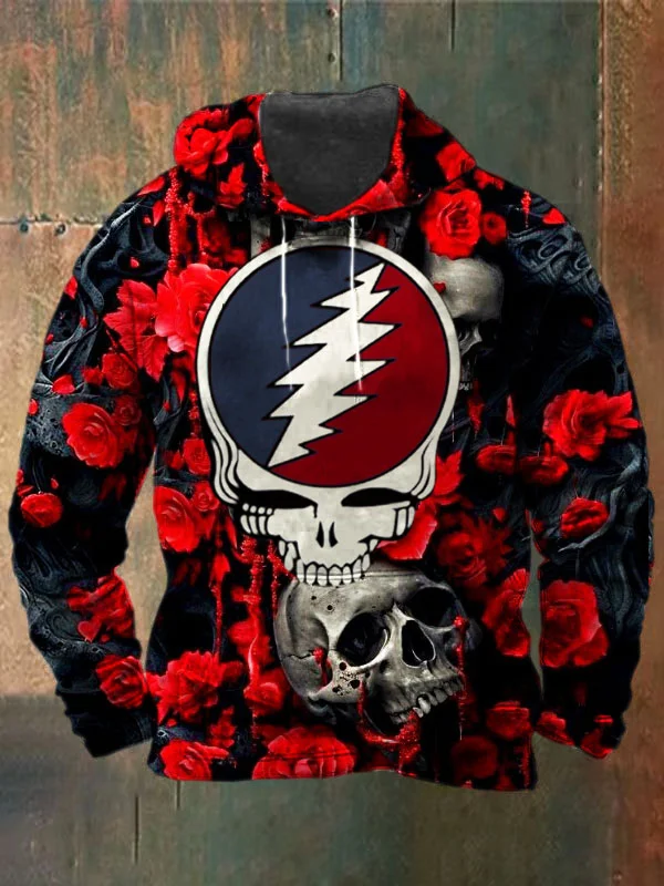 Unisex Skull Print Heavyweight Hoodies