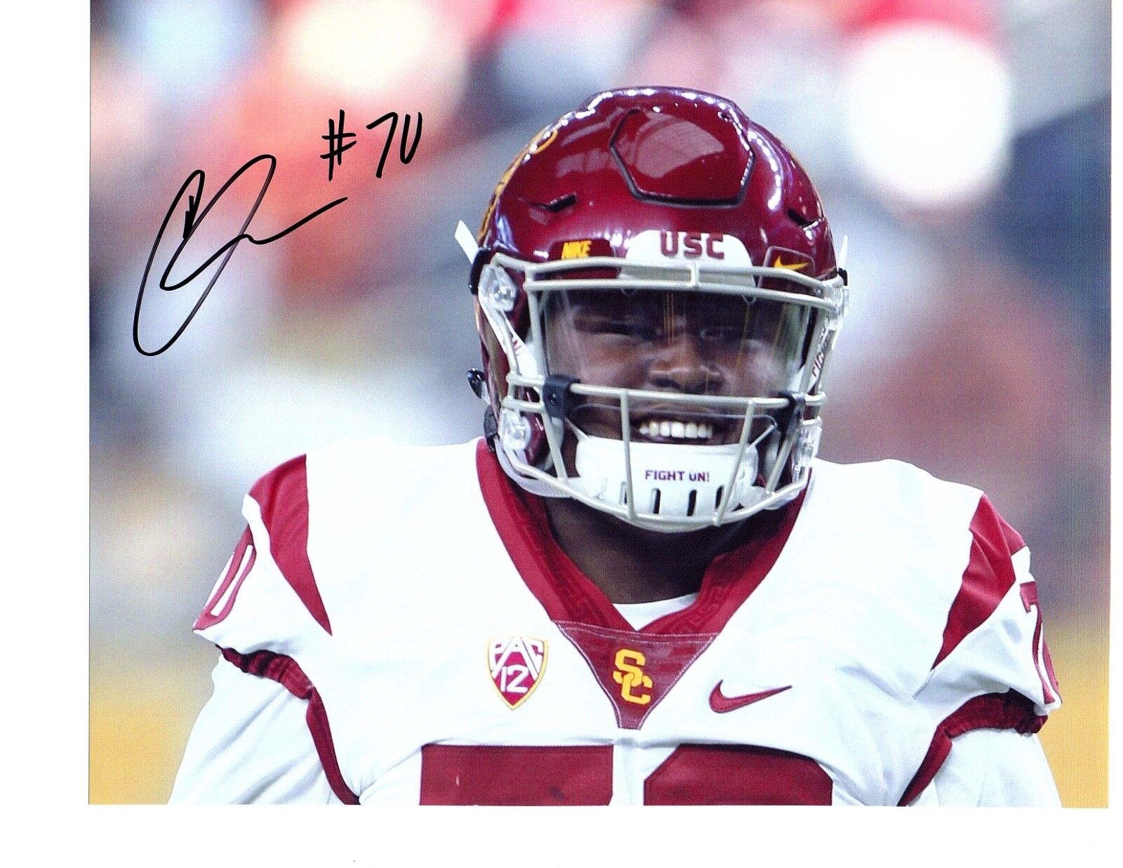 Chuma Edoga USC Trojans signed autographed 8x10 football Photo Poster painting 2019 NFL Draft