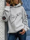 Women's Dog Print Casual Hoodie