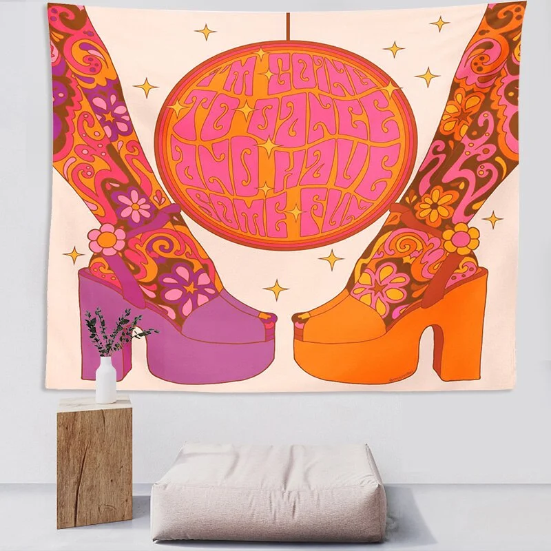 Colorful Wall Tapestry Wall Hanging 80s Sun Home Wall Decor Tapestry Decoration INS Trippy Tapestry Psychedelic Wall Prints