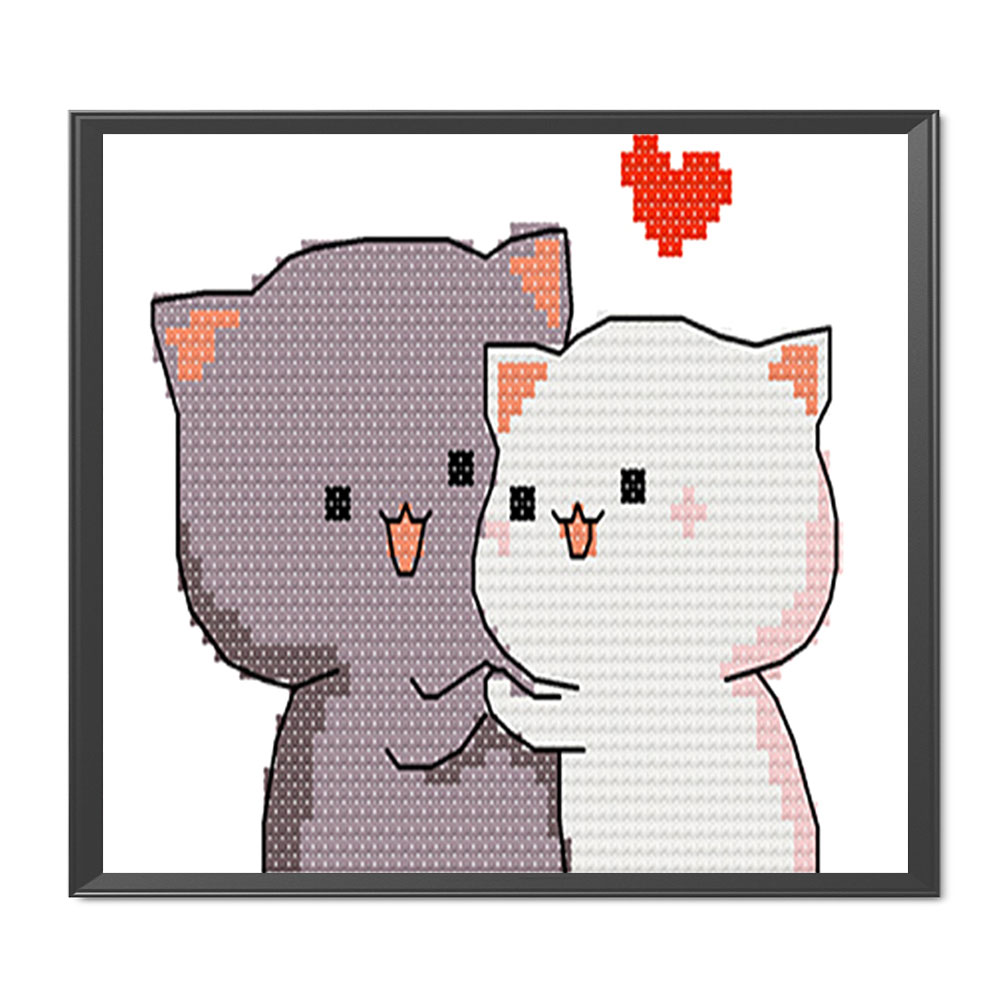 

Couple Cat - 11CT Counted Cross Stitch - 25*20CM, 501 Original