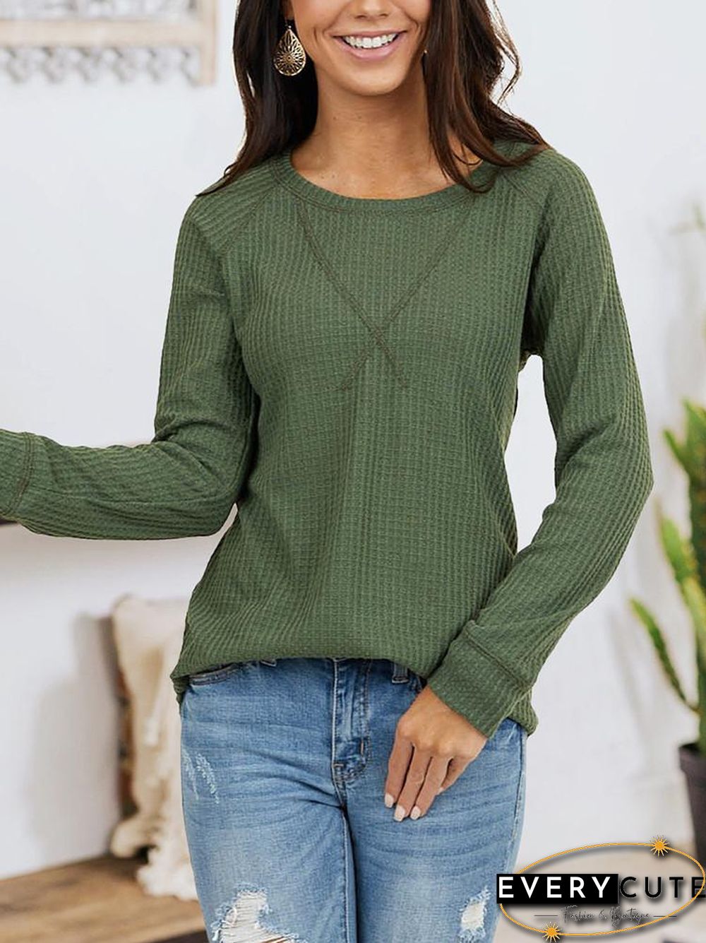 Loose Solid Long Sleeve T-Shirt