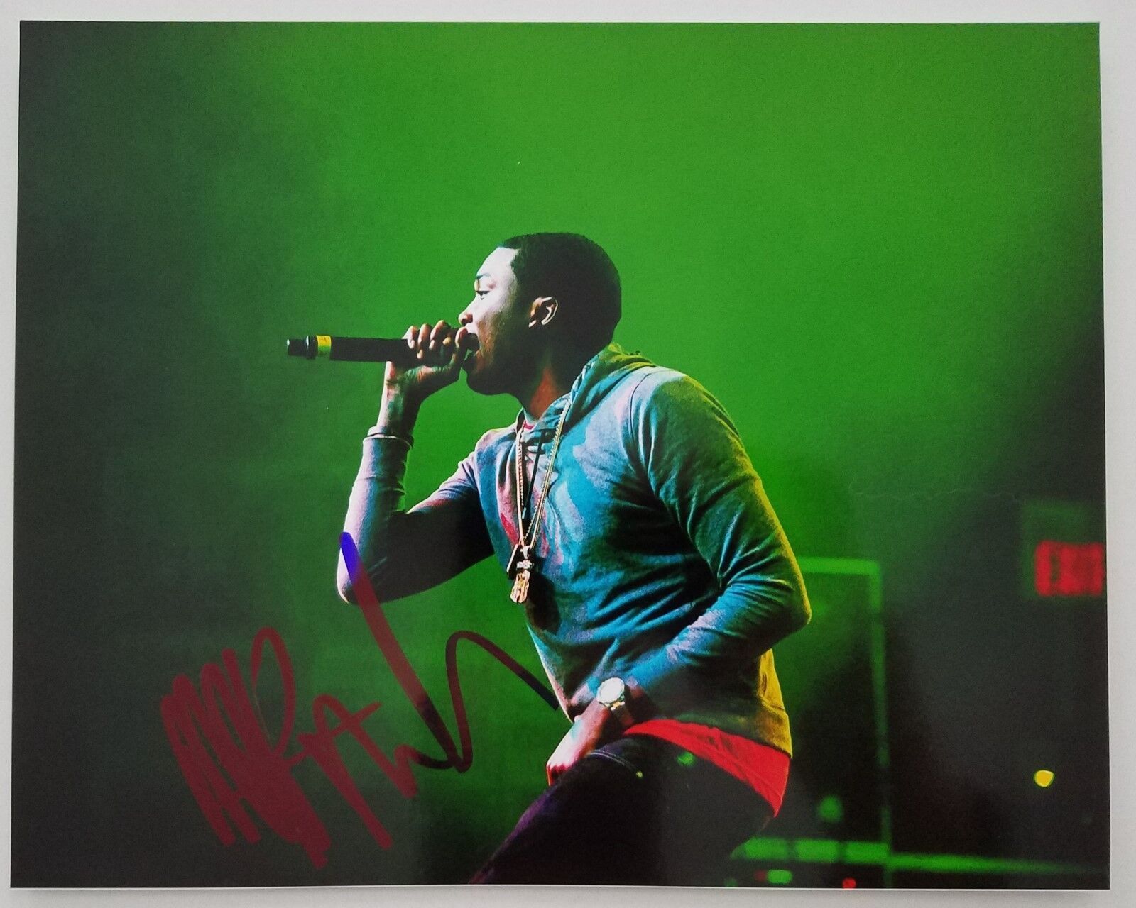 Meek Mill Signed 8x10 Photo Poster painting Championships Wins & Losses MMG Rapper Hip Hop RAD