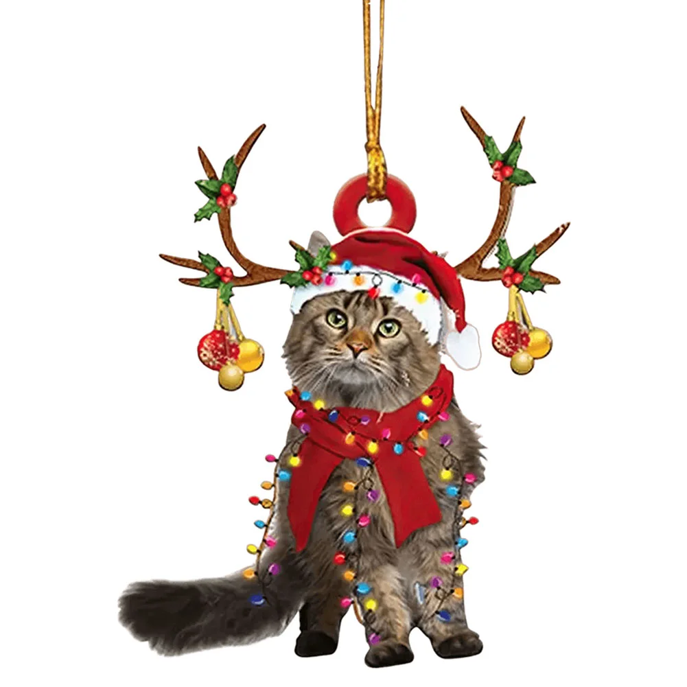 Xmas Tree Hanging Animal Pendants Cute Christmas Decorations for Cat/Dog Lover