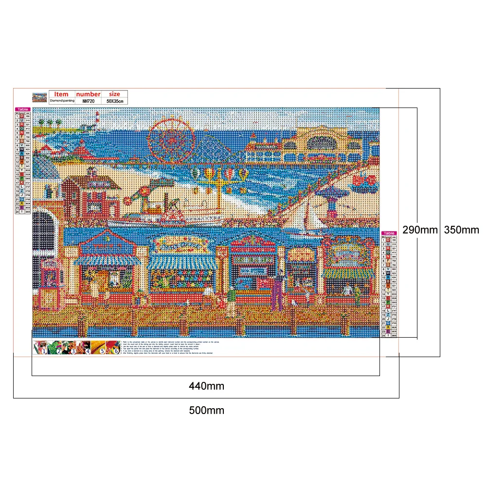 5D DIY Full Round Drill Diamond Painting Beach Paradise Rhinestone Artwork