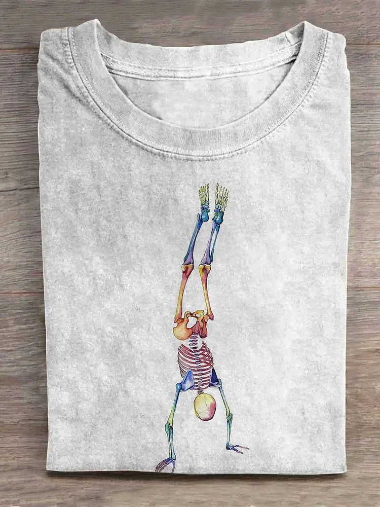 Teecade Teecade Colorful Skull Handstand-1 T-shirt