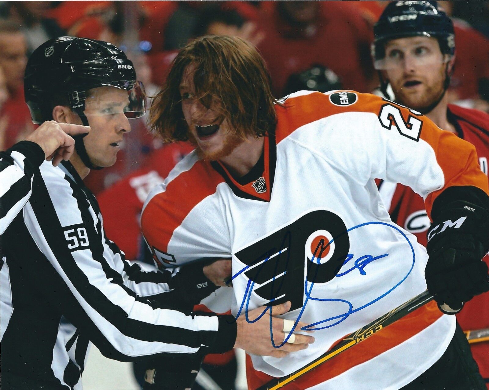 Signed 8x10 RYAN WHITE Philadelphia Flyers Photo Poster painting - COA