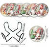 (US Local)6pcs Set Xmas Theme DIY Diamond Painting Coasters Kit with Holder Kit