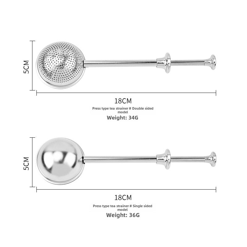 304 Stainless Steel Tea Strainer Spherical Push-type Tea Maker Retractable Tea Strainer Tea Ball Tea Filter3