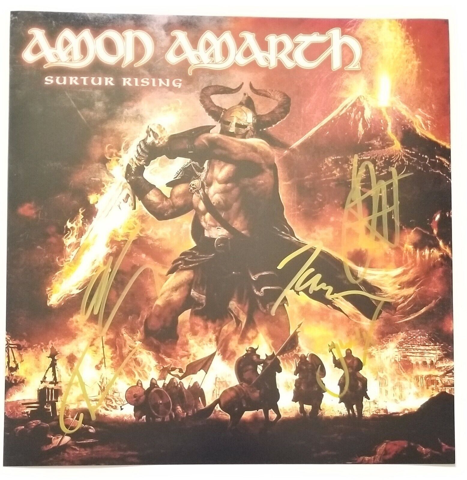 Amon Amarth REAL hand SIGNED 11x11 Surtur Rising Photo Poster painting #3 COA Autographed