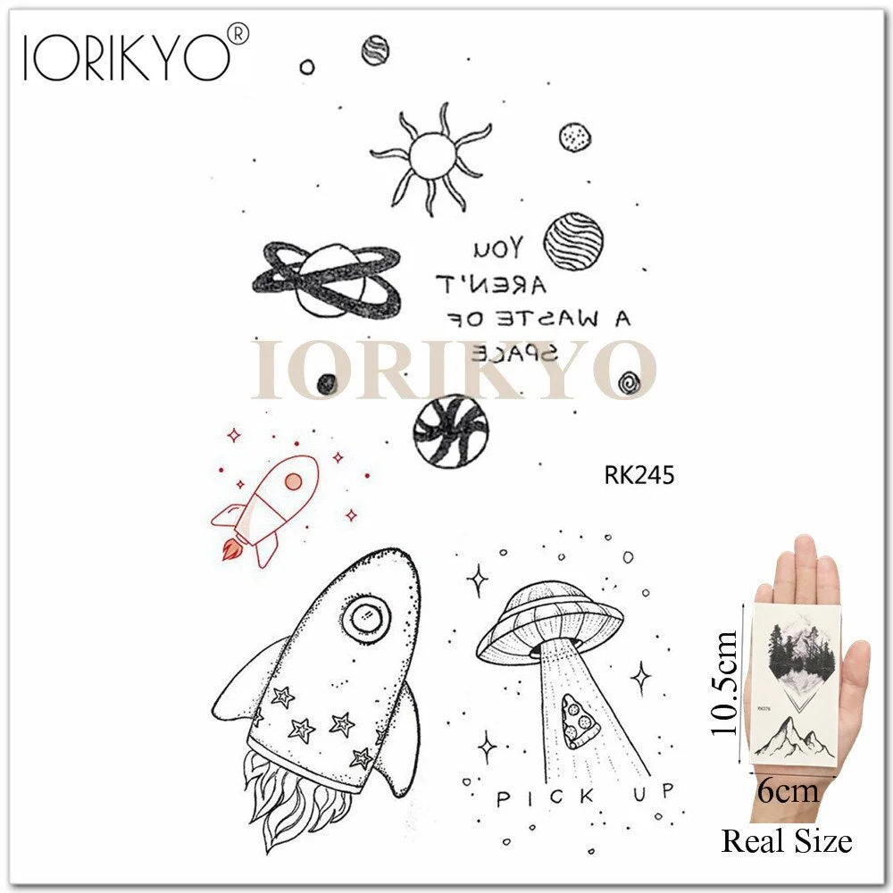 Cartoon Water Color Girls Tattoo Stickers Temporary Children Tattoo Women Stickers Ocean Jellyfish Beauty Flash Tatoos Cute