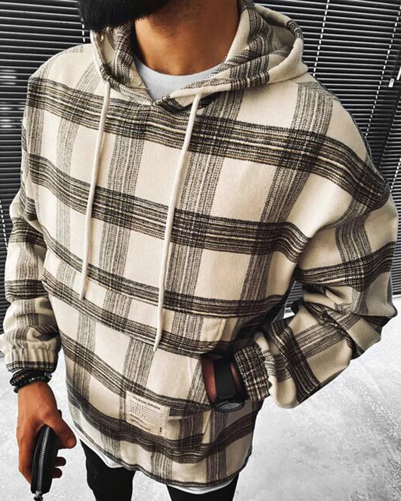 Men's Plaid Long Sleeve Shirt-03