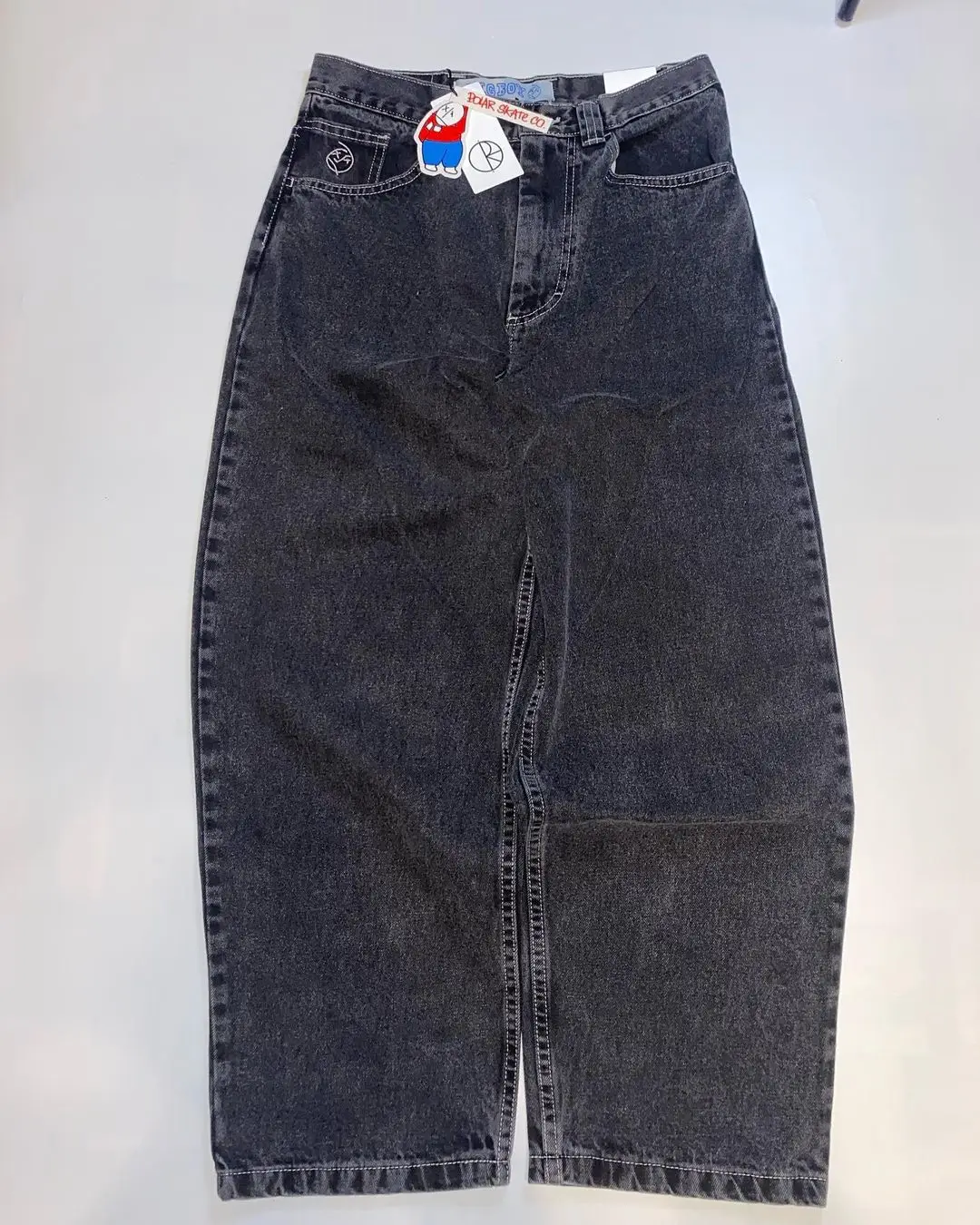 Parigaminghub how to style cargo pants women Y2K Harajuku simple embroidery popular design baggy high waist jeans men's 2025 hip-hop street casual lazy style straight pants Pants