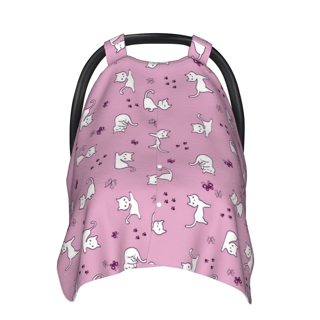 Pink Cat Car Seat Covers for Newborns Nursing Cover Up for New Mom