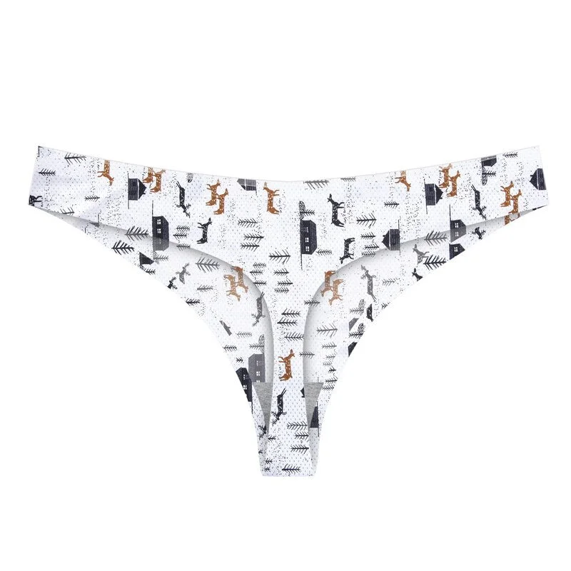 Meet'r Women Sexy Flowers Lingerie Temptation Low-waist Panties Thong Sameless Breathable Underwear Female G String Intimates