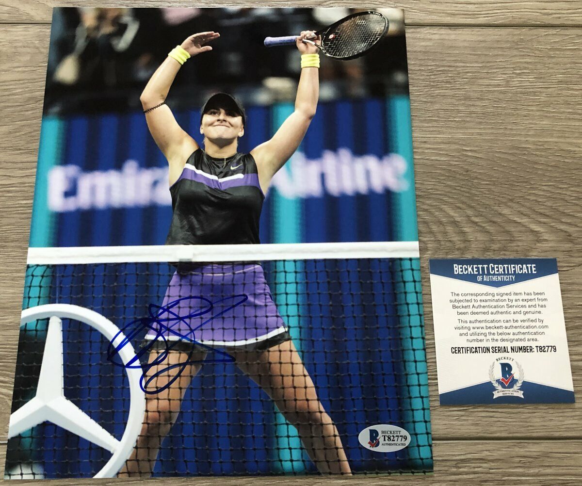 BIANCA ANDREESCU SIGNED US OPEN CHAMPION 8x10 Photo Poster painting E w/ BECKETT BAS COA