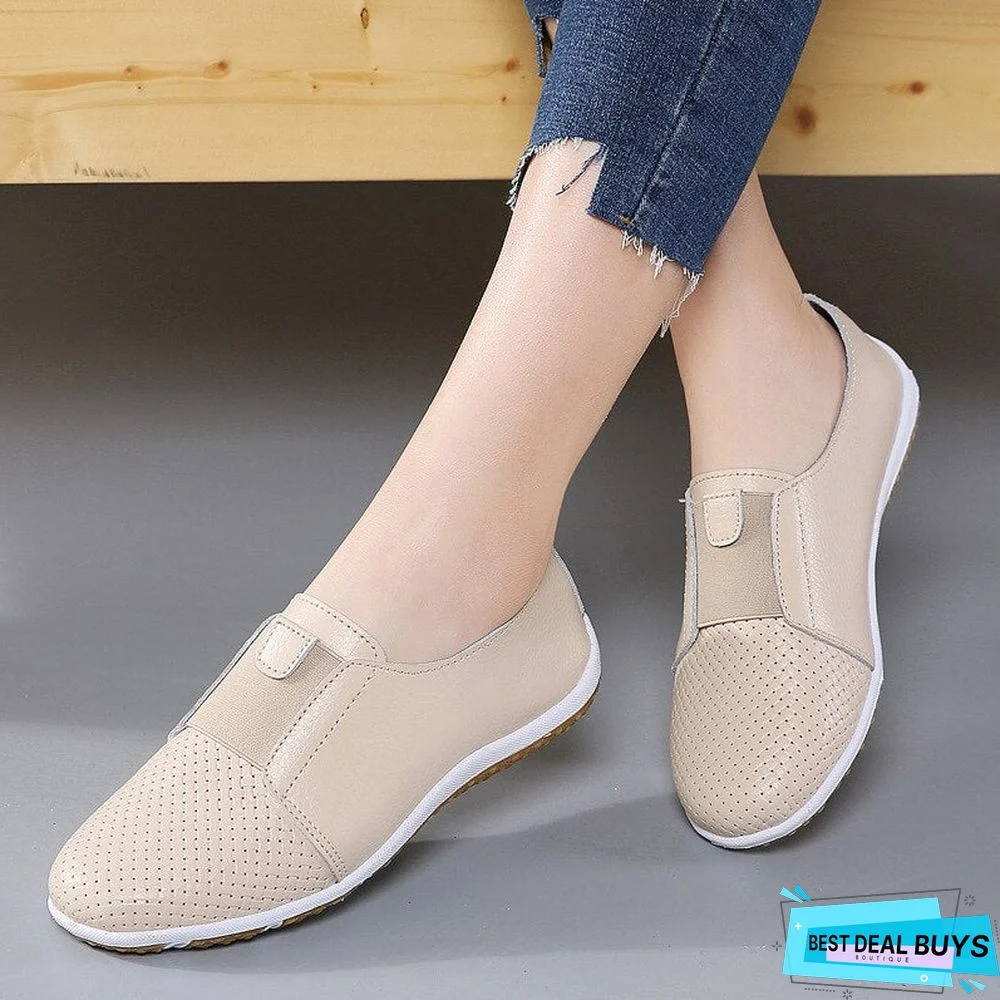 Women Leather Flat Shoes Woman Slip On Loafers Ladies Breathable Casual Flats Women's Moccasins Female Sneakers