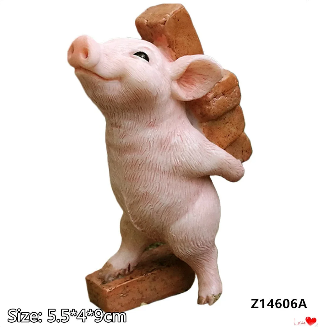 Everyday Collection Cute Pig Animal Figurine Flower Pot Fairy Garden Ornaments Bonsai Home Decoration Gifts For Children