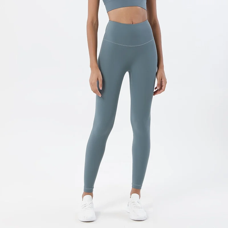 Uveng SOISOU Tights Women Nylon Yoga Pants High Waist Leggings Sport Women Fitness Elastic Sweat Pants For Women Leggings 2022 6 Color