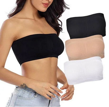 Fashionable Womens Female Boob Tube Top Strapless Bandeau Bra Underwear Chest Wrap Women Bralette Seamless Strapless Tops S-3XL