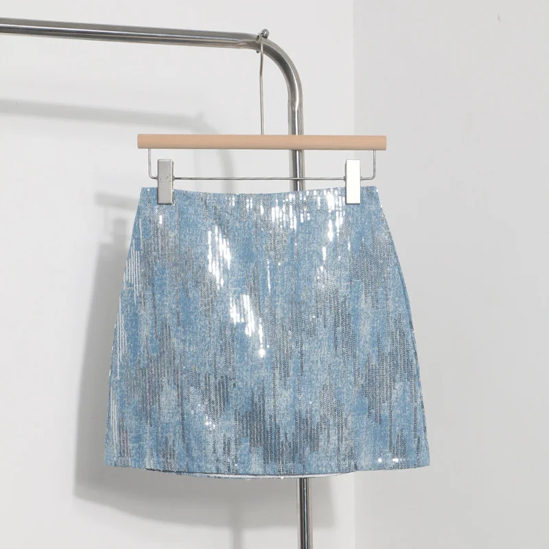 Brownm Real Shooting Hot Girl High Waist A Word Lysing Skirt New Flash Short Skirt Anti-Walking Step Bag Hip Skirt 8032