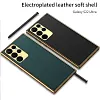 2022 Luxury Leather Camera All-inclusive Electroplating Process Cover For Sumsang Galaxy S22 S21 Ultra Plus