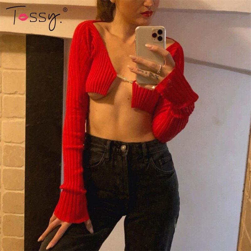 Ootddress Women Ribbed Knit Cropped Tops Sexy Knitted Long Sleeve Cardigan Sweaters for Ladies Casual Shirts Pullovers Spring 2025 28 Ootddress Women Ribbed Knit Cropped Tops Sexy Knitted Long Sleeve Cardigan Sweaters for Ladies Casual Shirts Pullovers Spring 2025