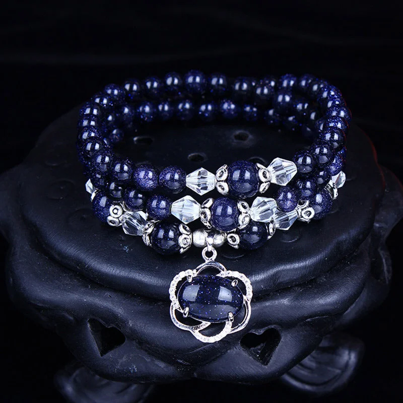 Blue Sandstone Wealth Gemstone Bracelet Necklace