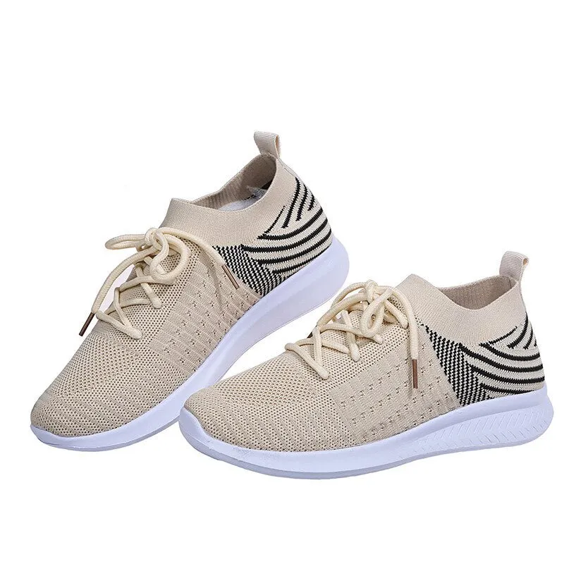 Women's Vulcanized Shoes Casual Mesh Breathable Ladies Sneakers Running Shoes Female Spring Summer Comfortable Footwear 2021 New