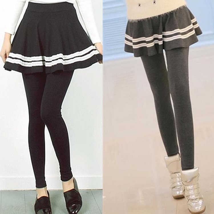 S-XL 3 Colors Pleated Skirt Leggings Pants Skirt SP153525
