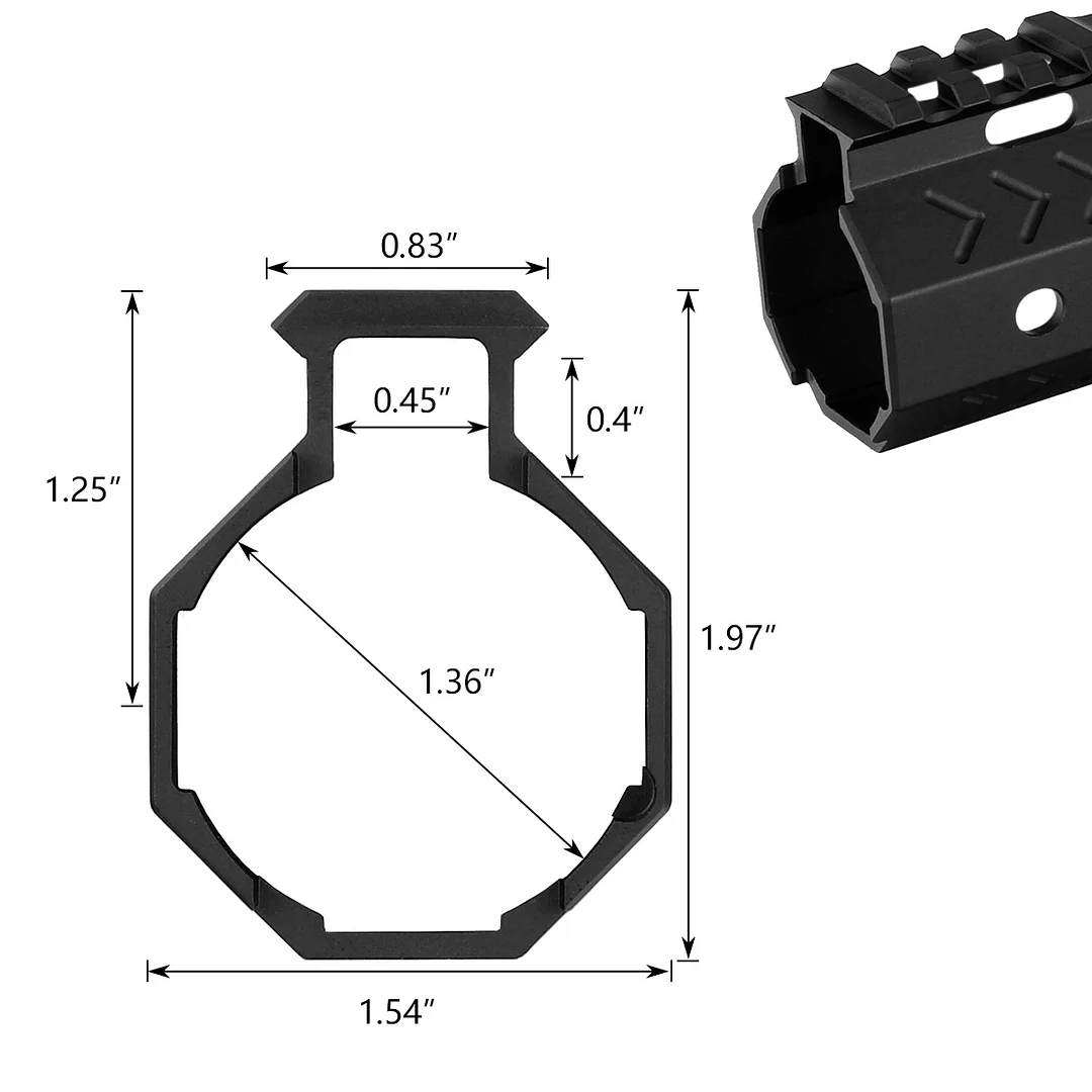 ohhunt® AR-15 Ultra Light Hex Free Float M-lok Handguard with Steel Barrel Nut