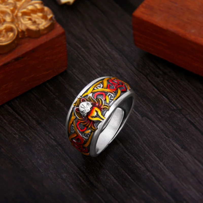 Nine Tailed Fox 999 Sterling Silver Success Protection Ring
