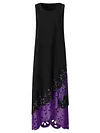 Women's A-Line Dress Maxi long Dress - Sleeveless Floral Hole Summer U Neck Plus Size Hot Casual vacation dresses  White Purple Blushing Pink Gold Light Blue S M L XL XXL 3XL 4XL 5XL