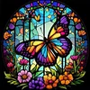 Buntglas-Schmetterling - runder Bohrer Diamantmalerei - 30*30cm